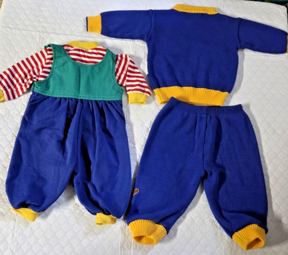 Vintage Baby Doll Outfits 6-9 9 Months Tiny Town Cars Jungle Monkey 1990s