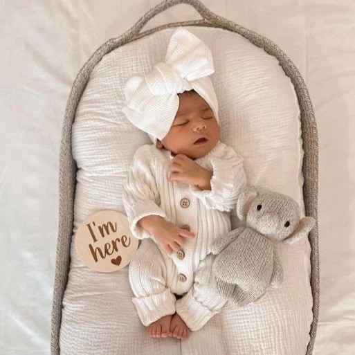 Little B’s Ribbed Romper, Size: Newborn, Color: Milk