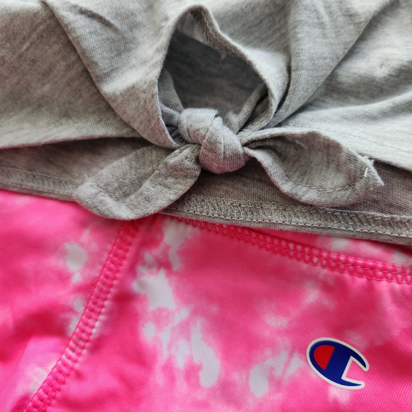 2 Piece Champion Outfit, Girls Size 18 Months, T Shirt, Tie Dye Shorts, Pink, MP