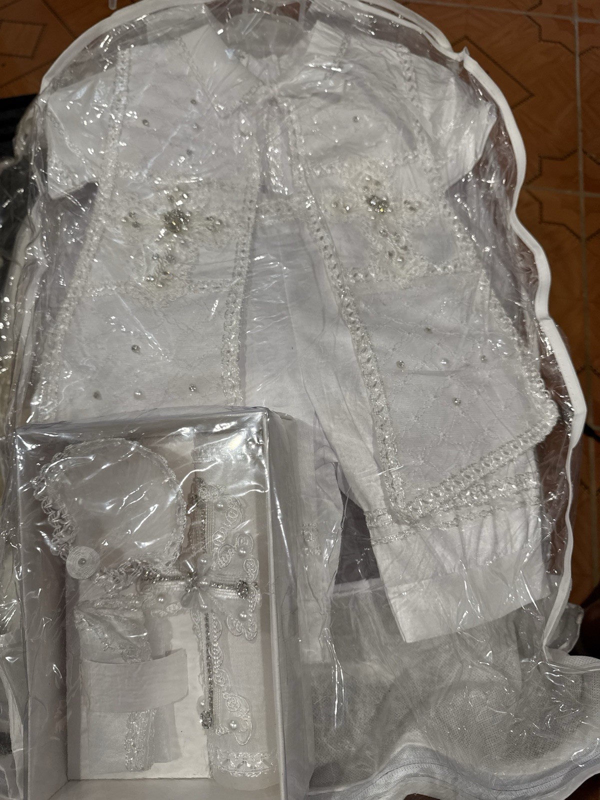 Baptism Outfit Set for Baby Boy White Suit