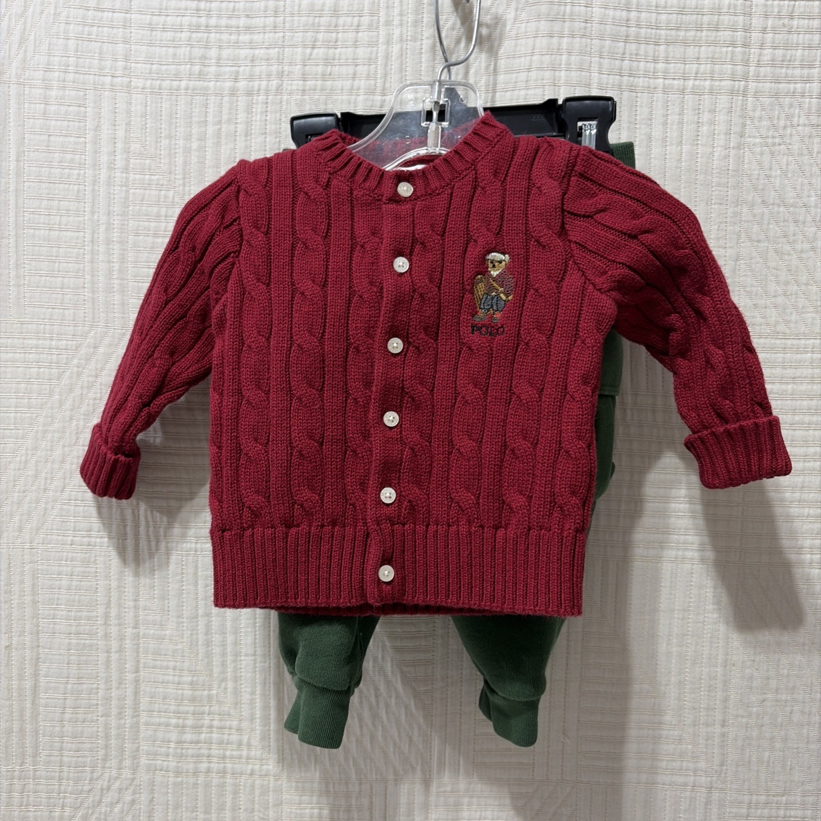 Ralph Lauren 3 Piece Sweater Sweatpants Set 9 Months GUC