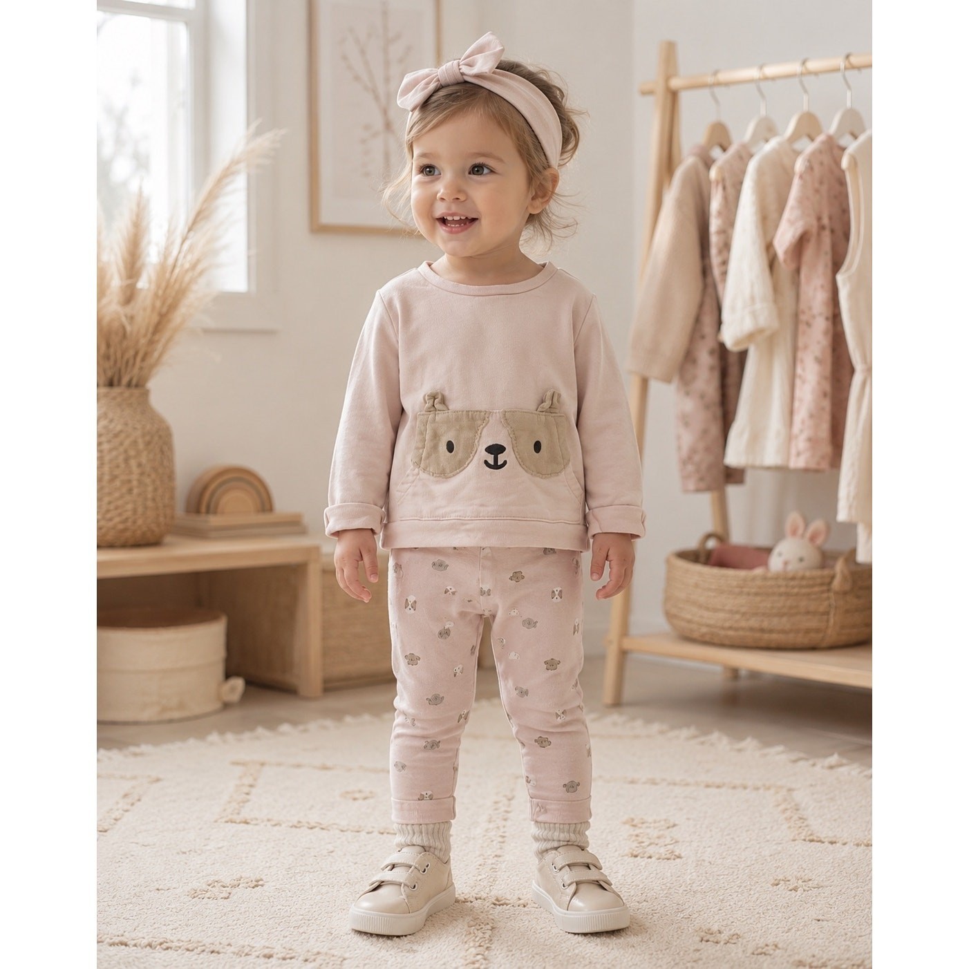Carters Toddler Girls 18M Pink Dog Sweatshirt and Leggings 2 Piece Set