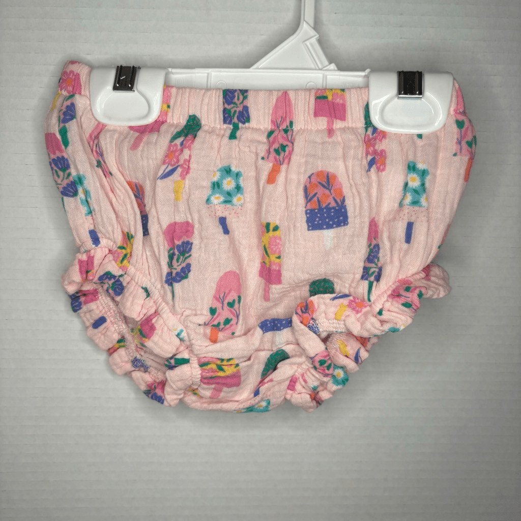 Angel Dear Baby Girl Ruffle Top and Bloomer Pink Floral Popsicles 12-18M NWT