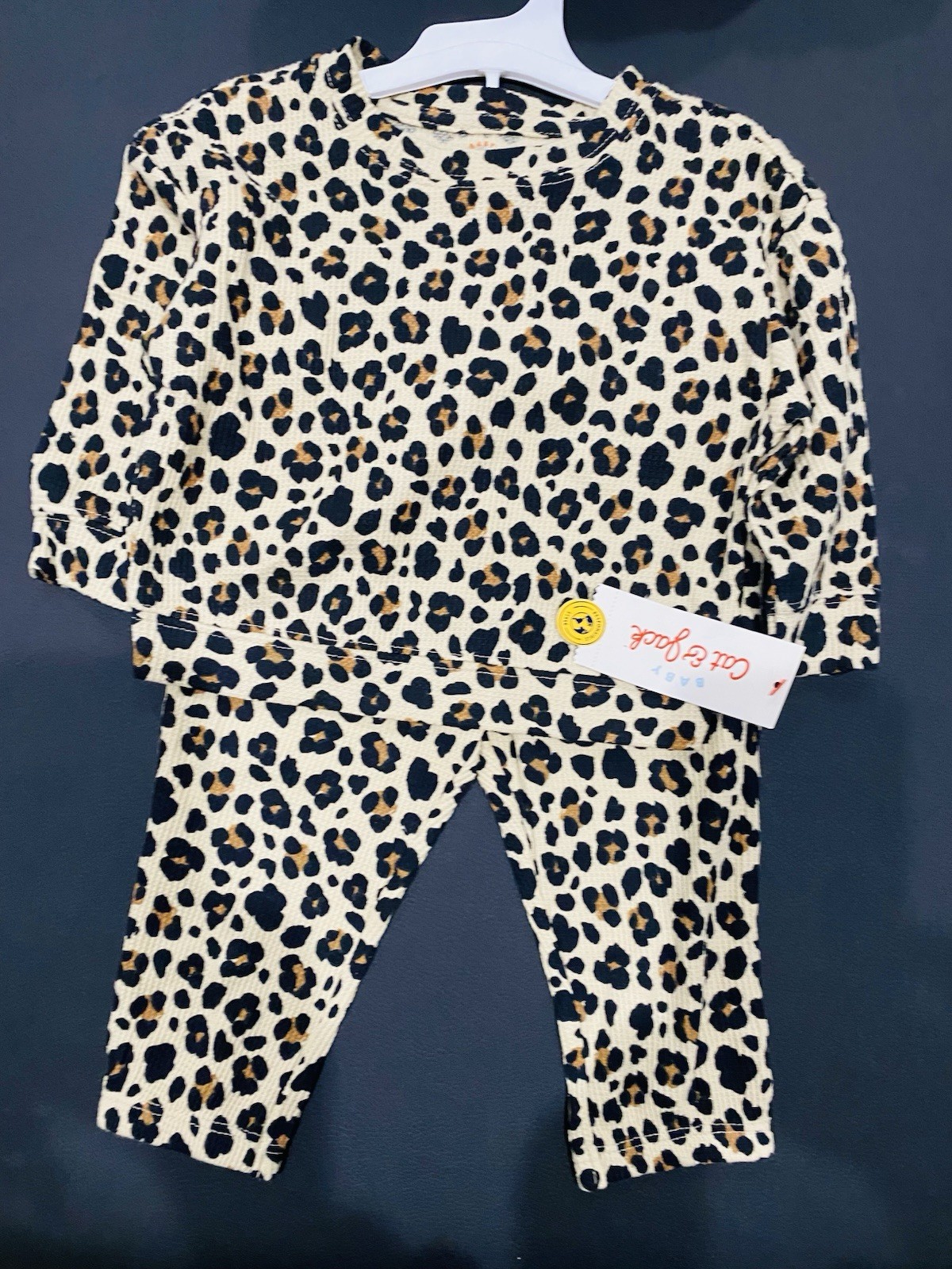 Girls Infant Baby Cheetah Print 6 Month 3 Outfits Bundle New $40 Retail Winter
