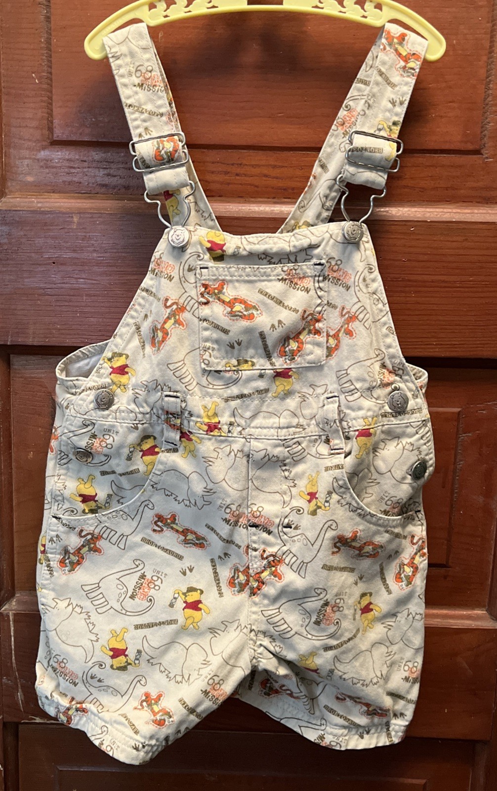 RARE VTG Y2K Winnie The Pooh Tigger Dinosaur Rare Classic Overalls Outfit SZ 3T