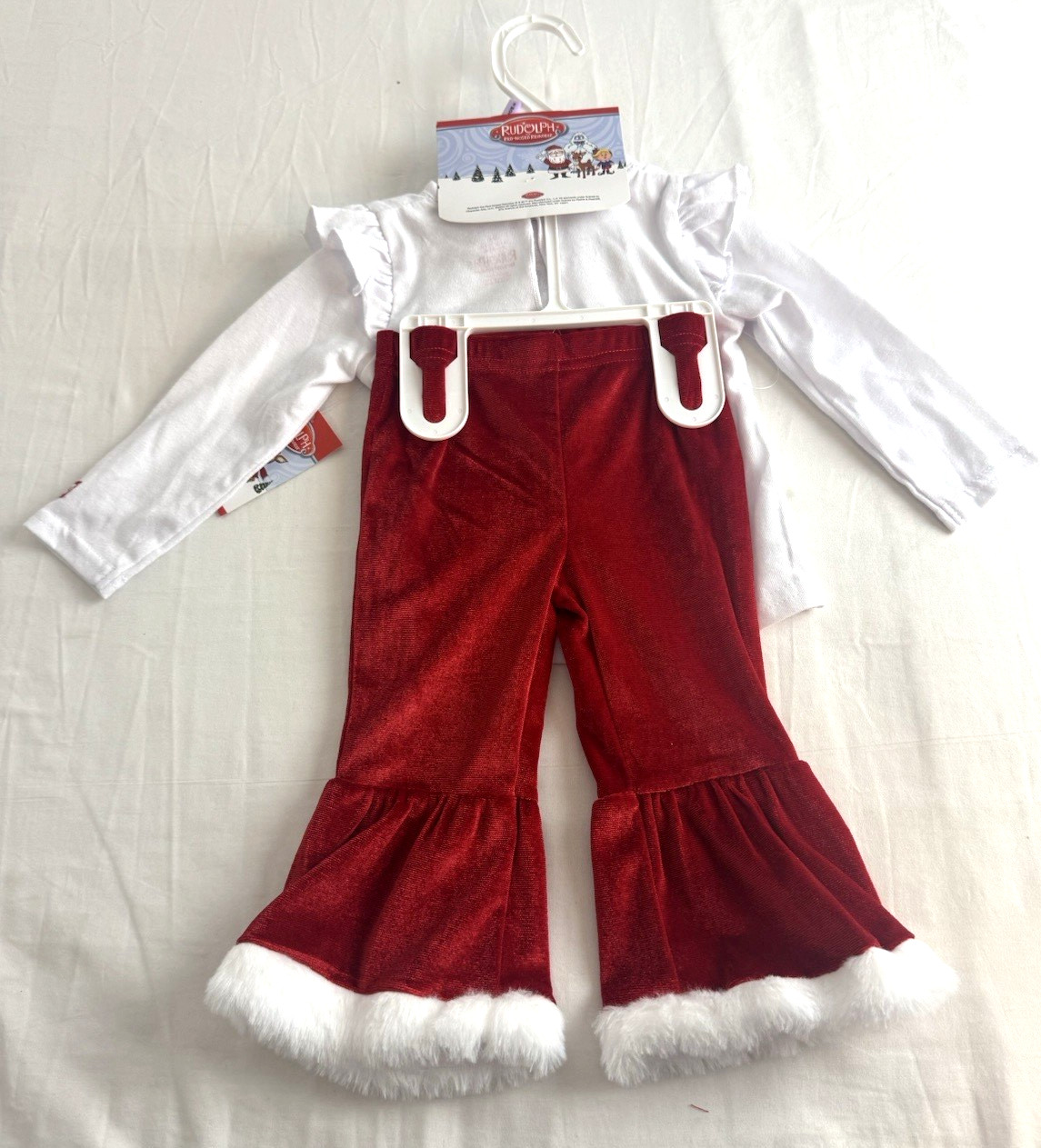 Rudolph The Red Nosed Reindeer 3- Piece Set Girls 9 mo, Shirt, pants, headband