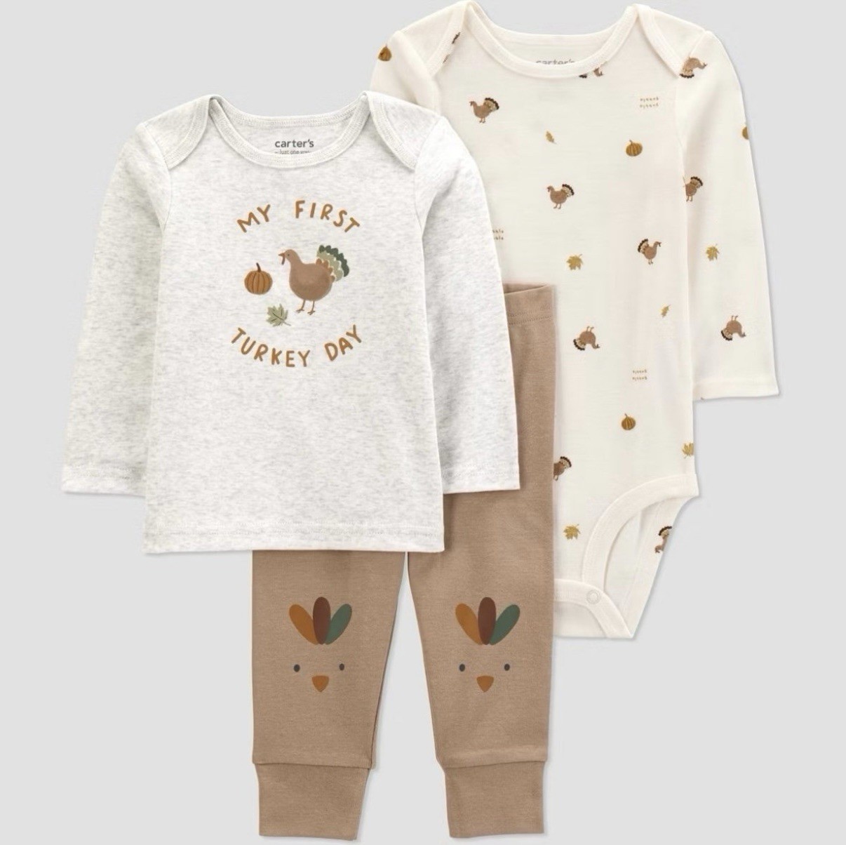NWT Carter’s Unisex Baby 3 – Piece Thanksgiving Top & Bottom Set – Size 6m