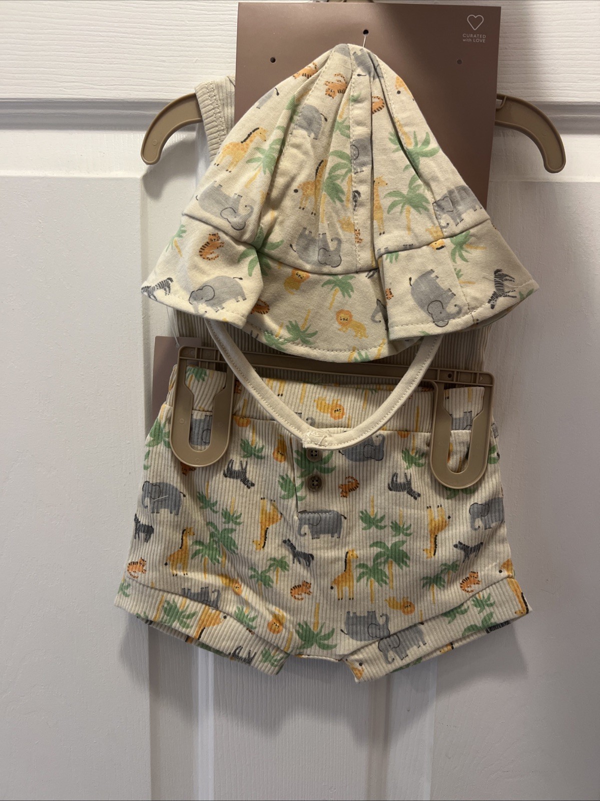 NWT Chickpea 3 Pc Baby Outfit Zoo Tank Top Shorts Hat 3 6 Months Love My Daddy