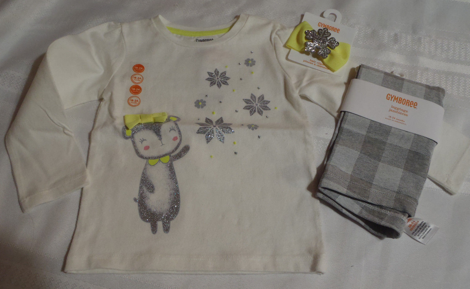 Gymboree Cozy Ski Lodge 18-24 Month Shirt Pants Hair Bow Outfit NWT
