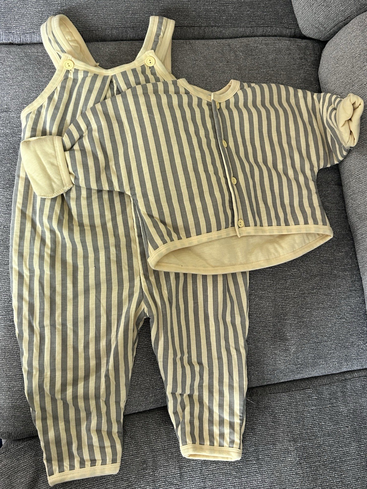 Vintage Sweatshirt Jacket & Overalls Puffy Sz 24 Mos