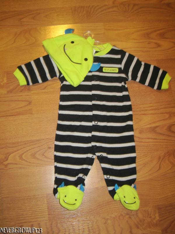 CARTER’S MY 1ST HALLOWEEN COSTUME~INFANT~BOY MONSTER OUTFIT & HAT~NB~6 MO~NWT