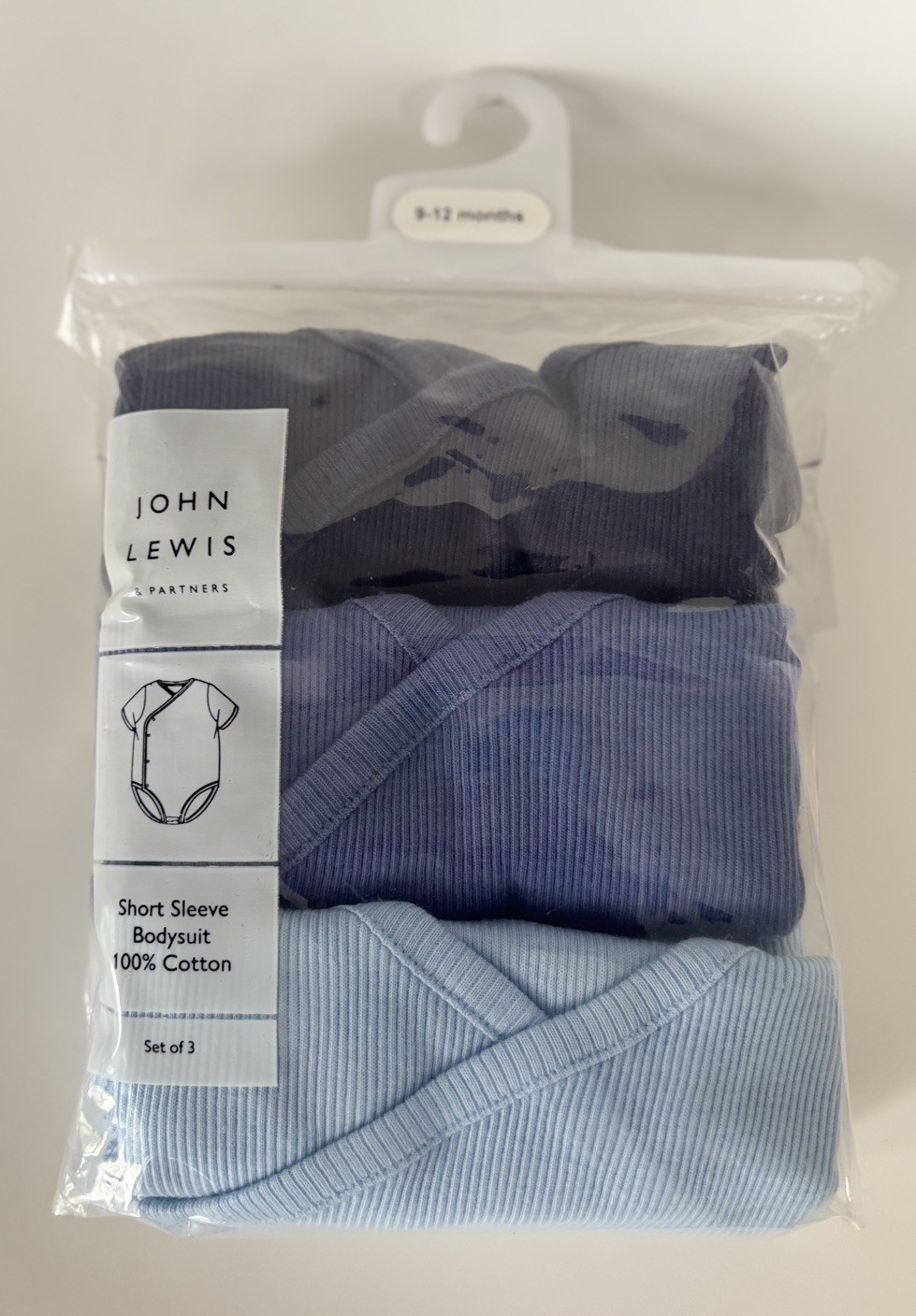 John Lewis baby boy 100% cotton bodysuit multipack/ Bundle. Size 9-12 months.