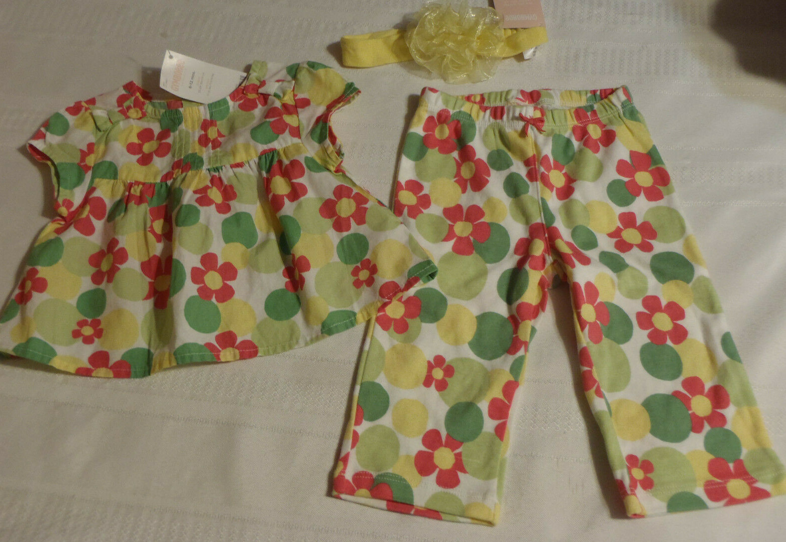 GYMBOREE 6-12 Month Spring Smiles Shirt Pants Headband Outfit NWT