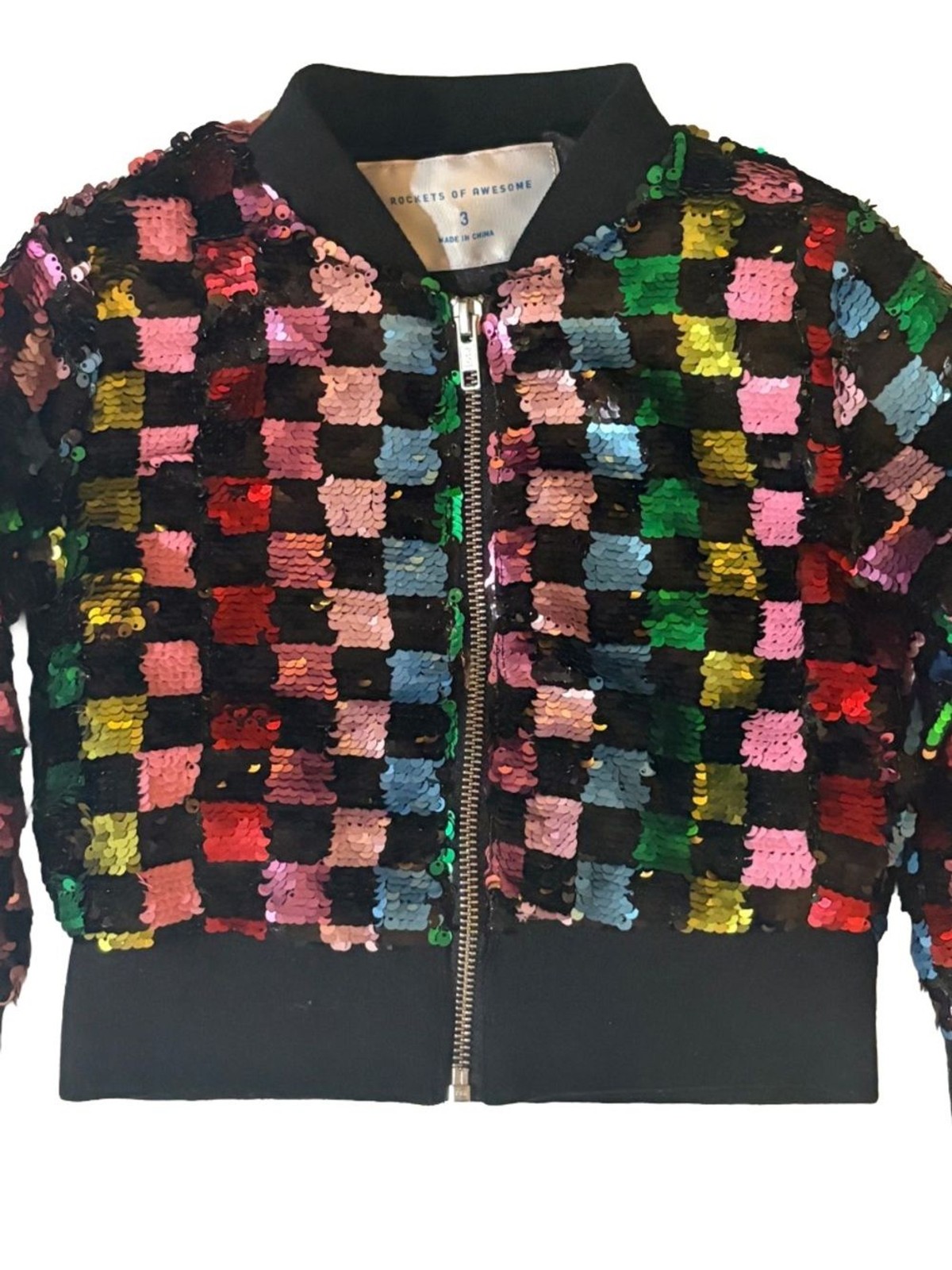 Rockets of Awesome Girls 3 Sequin Checkerboard Jacket Skirt Set