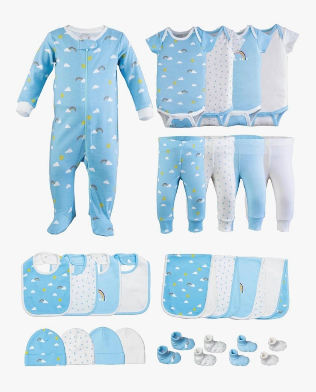 New 25-Piece Cotton Layette 6-9 Months Rain & Shine