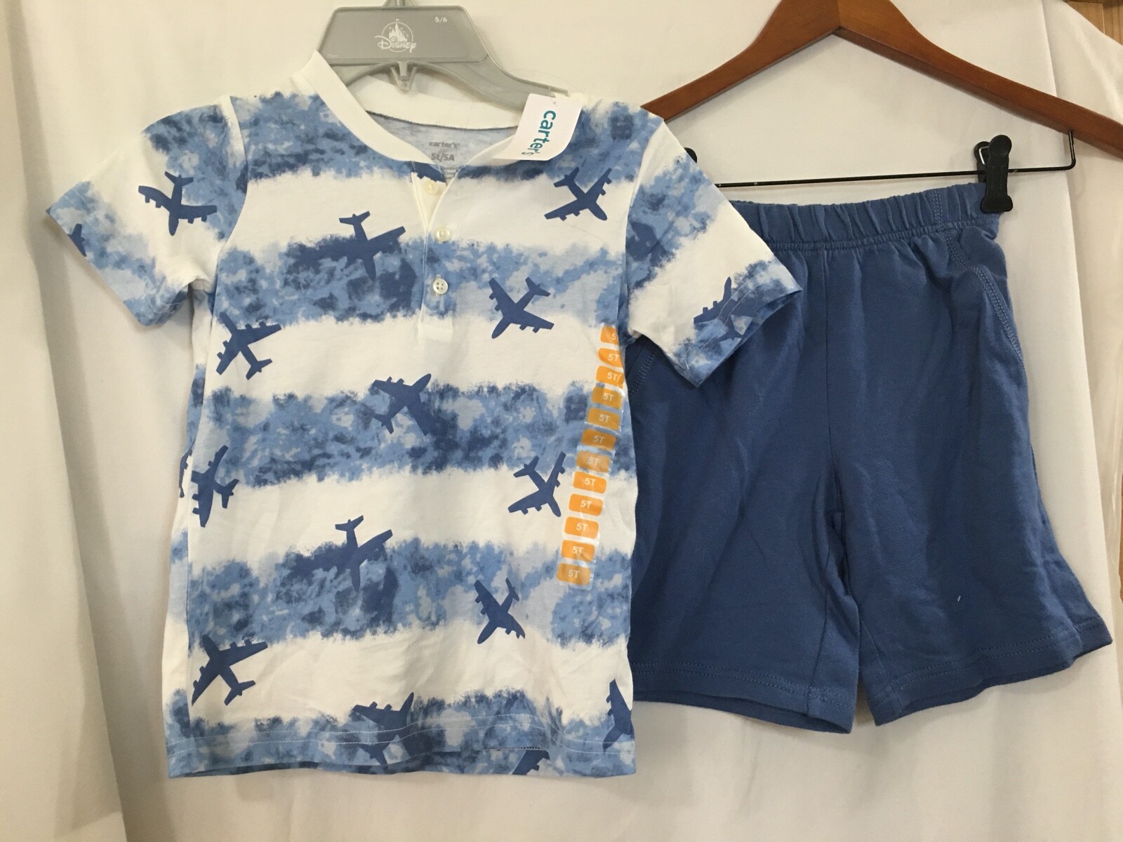 NEW Carter’s Boys Airplane Plane Shirt & Pull on Shorts Set 2pc U P ick