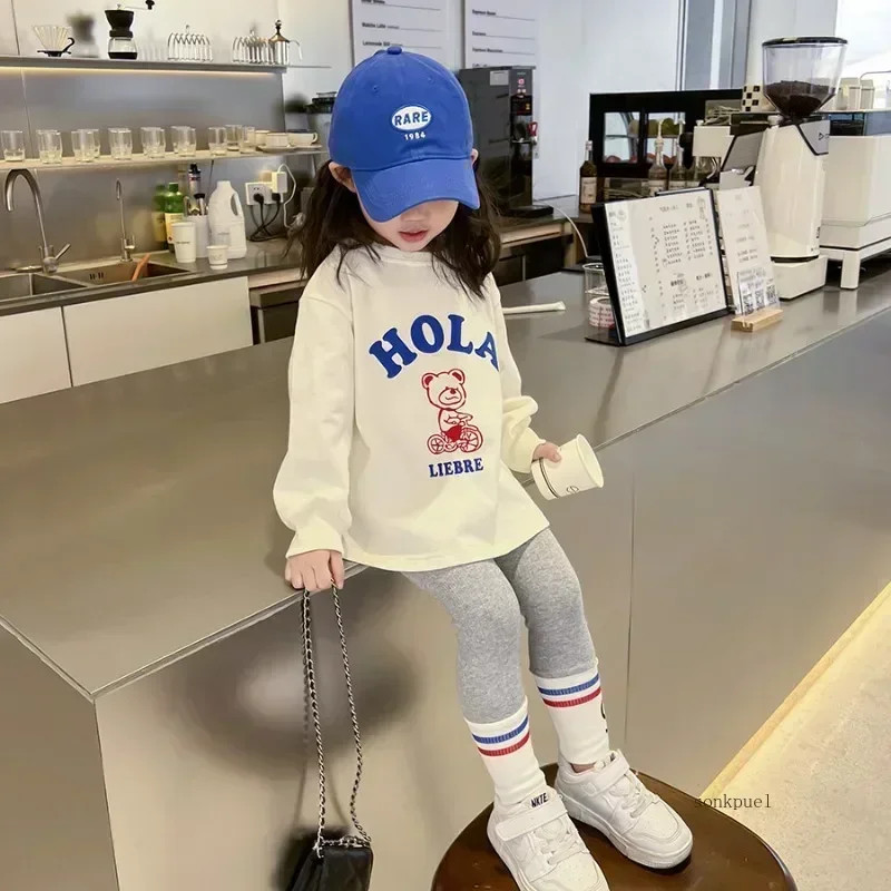 2026 Autumn Children’s Fashionable Sports Set Baby Girl Sweater + Leggings