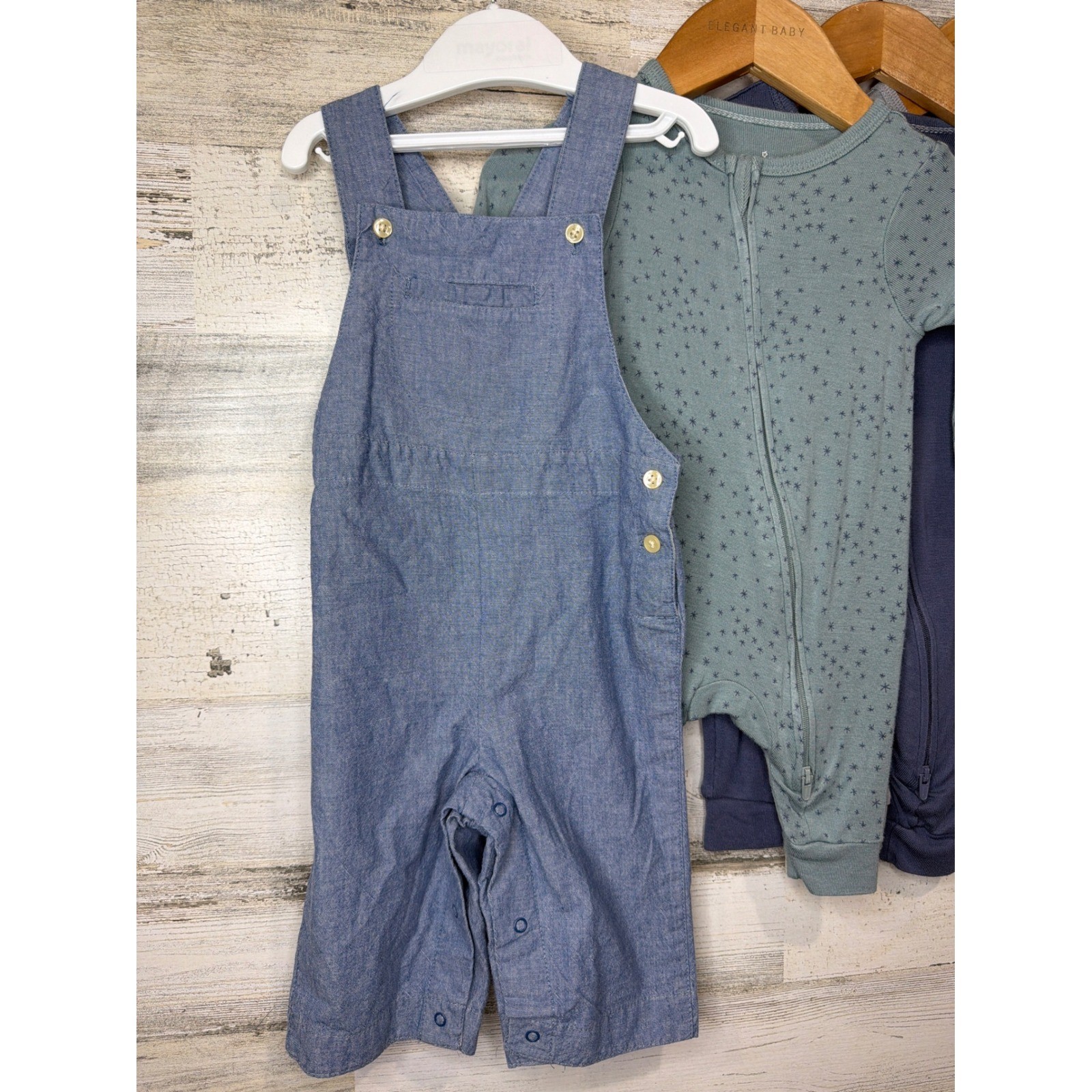 Cloud Island Baby Gap Boys 0/3m – 6/12m Blue Gray Sleeper Overall Romper Bundle