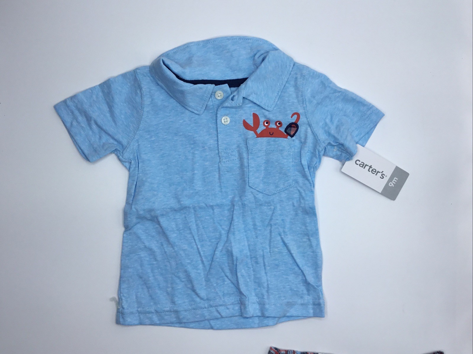 Carter’s Boys 2-Piece Short Sleeve Crab Pocket Tee and Shorts Set Size 9m NWT