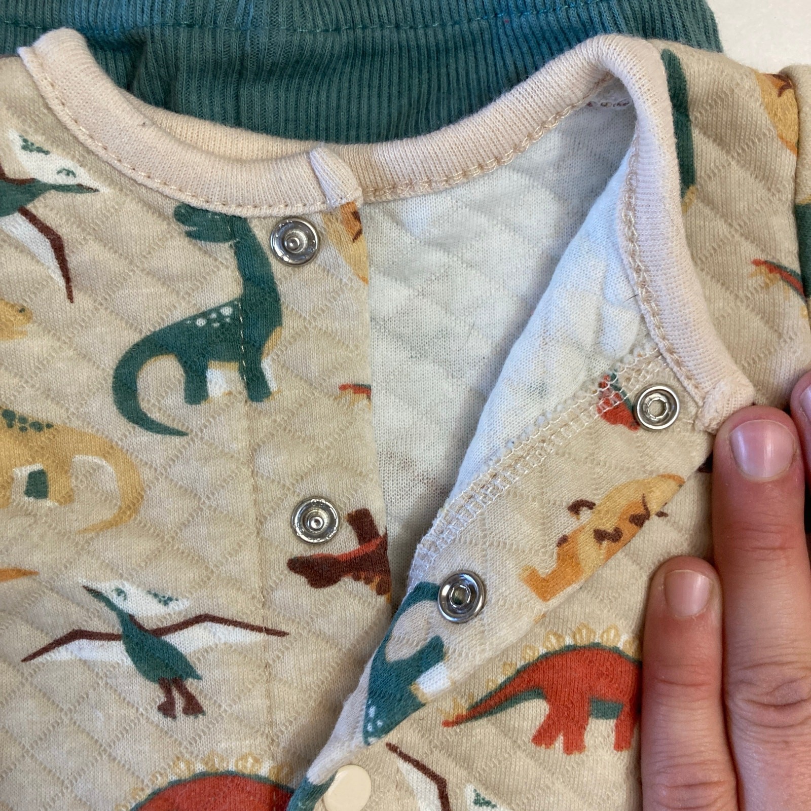 Baby Gear Dinosaurs Two Piece Quilted Jacket Rib Knit Pants Matching Set