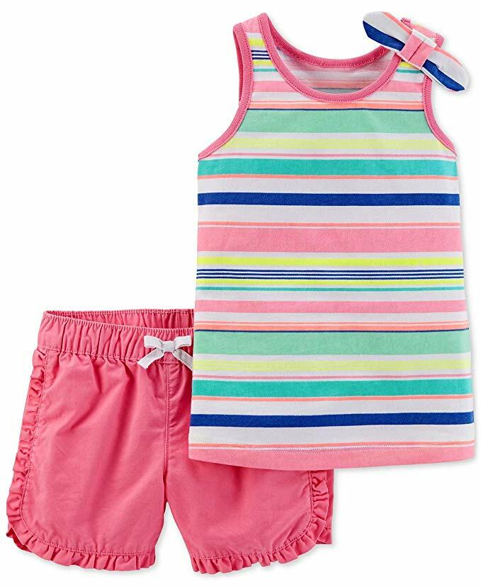 Carter’s Infant Girls 2 Pc Shirt & Shorts Set NWT Size 3M 6M 9M 12M or 18M
