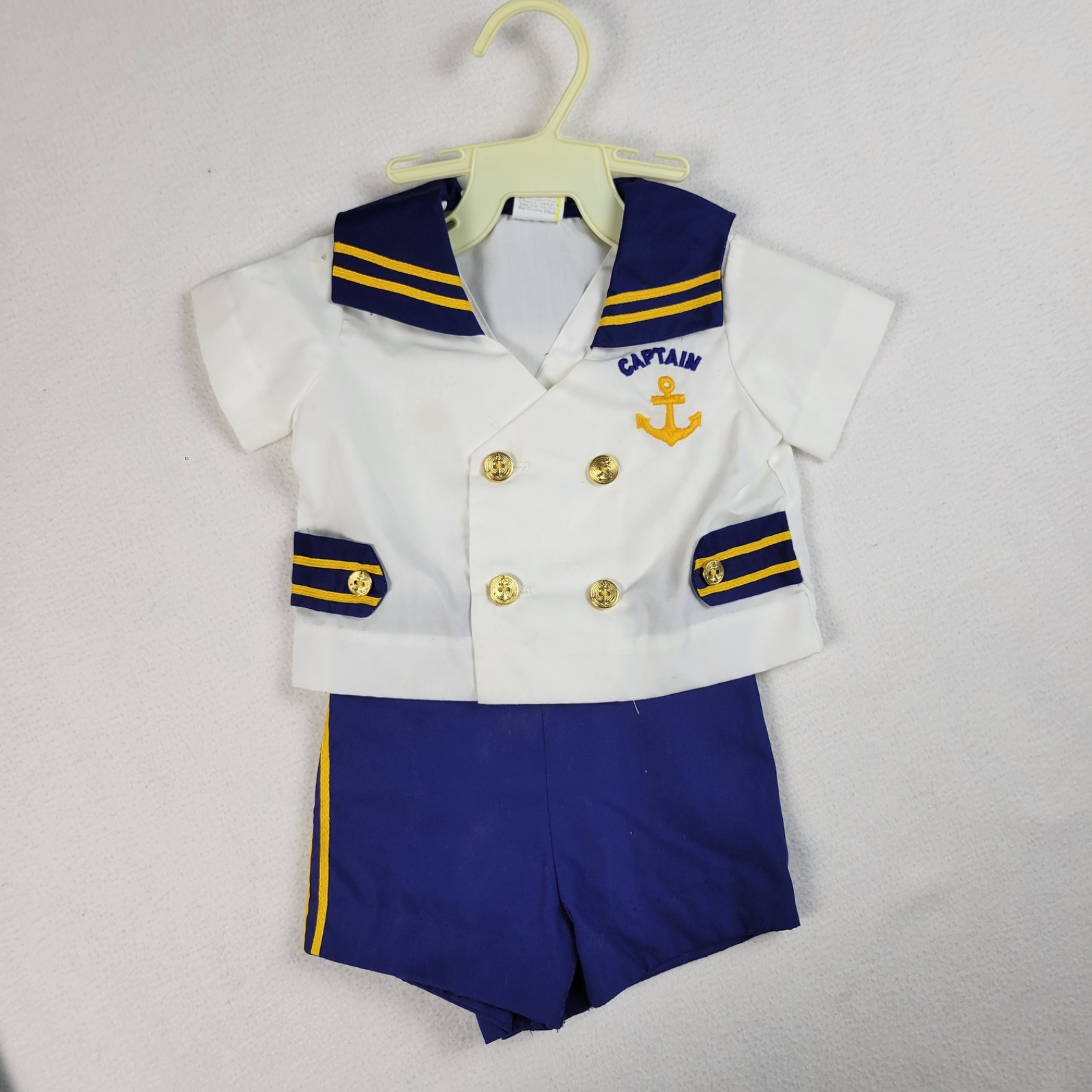 Vintage Captain Baby/Toddler Outfit 2 Piece 12 Months Short/Overalls & Jacket