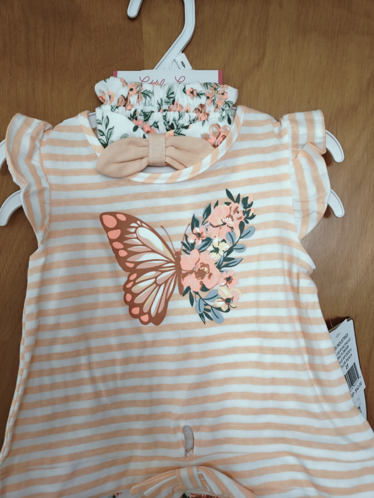 Little Lass 2T Summer Set 5 Pieces – Tanks Shorts Hair Bow Floral Butterfly NWT