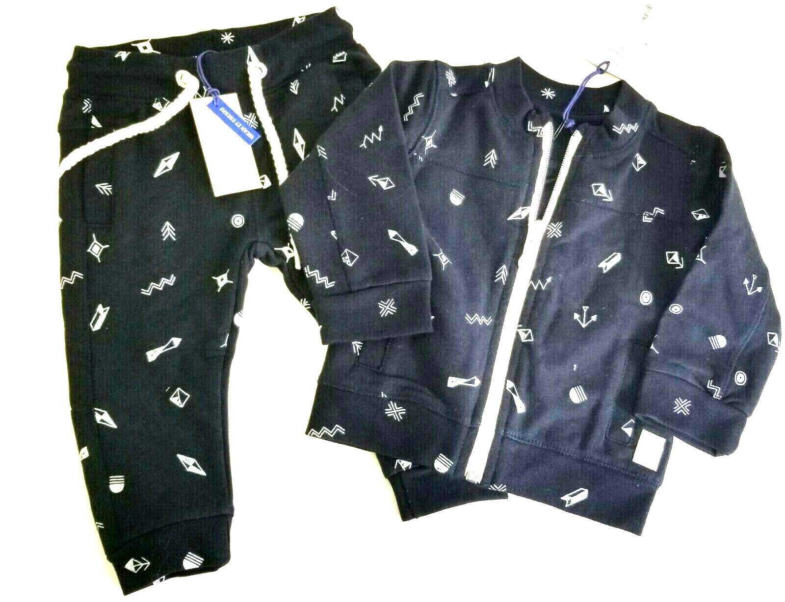 Tumble N Dry Amsterdam size 6 Months 2 Piece Navy Blue Zip Jacket Pant Outfit