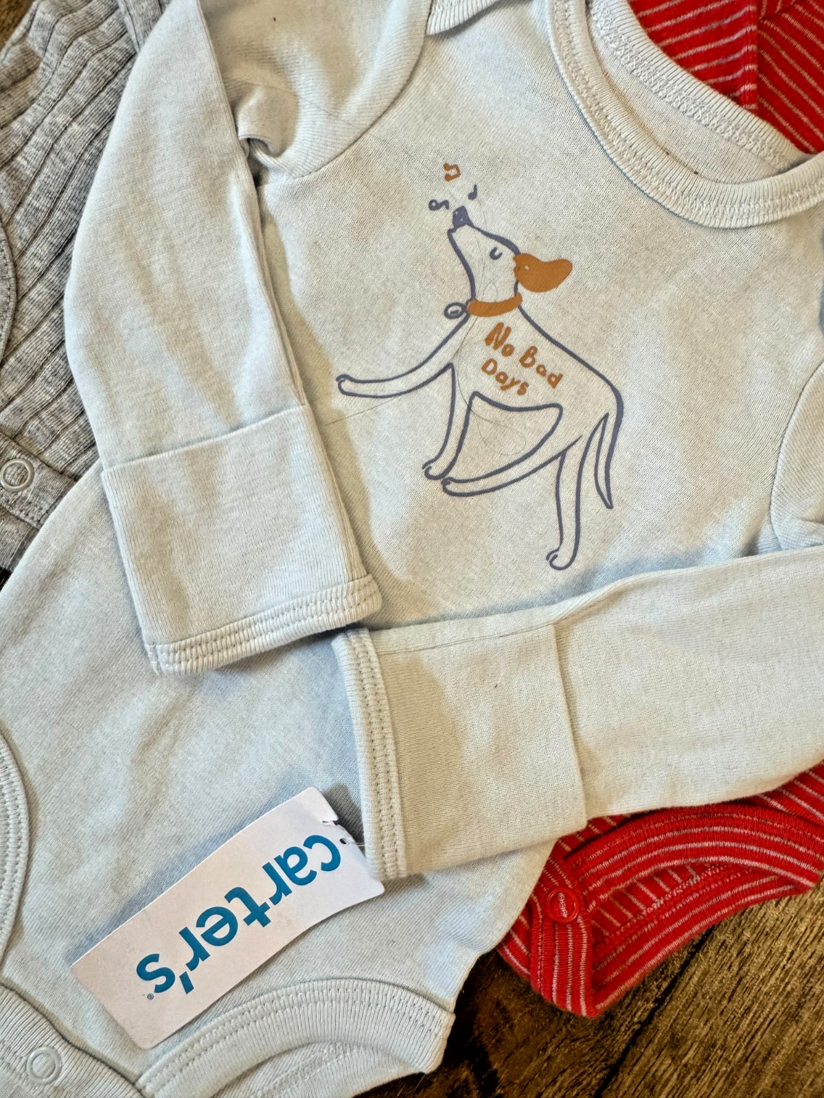 Baby Boy Newborn Bodysuits Lot Long Sleeved Shirts Clothes Solid Basics Dog