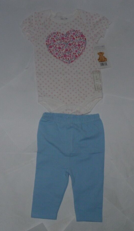 NEW Rene Rofe 2 piece PC Shirt Pants Girls Heart Love 6 9 months NWT 63AC