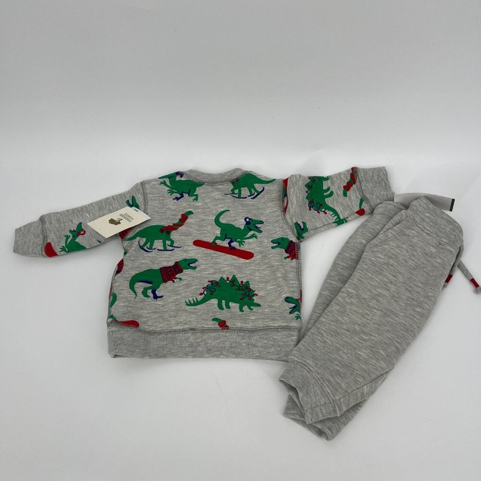 Tucker + Tate Kid’s Holiday Dinosaur Sweatshirt Top & Pants Set Gray Size 3M NWT