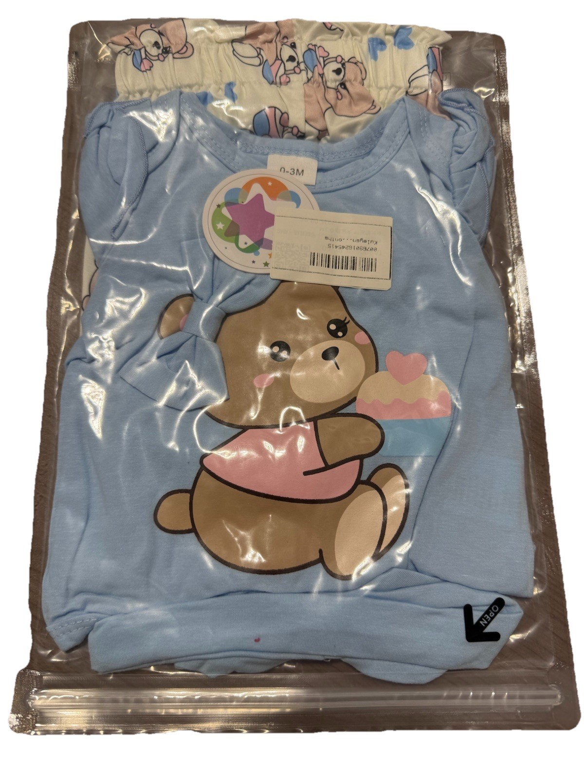 Ursobutegl Newborn Infant Baby Girl Outfits Ruffle Bear Long 0-3 Months, Blue