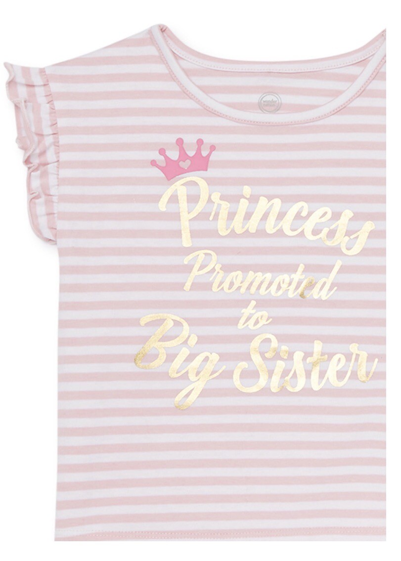 Promoted To Big Sister Girls Outfit Size 12 Months Tutu Crown Headband Princess