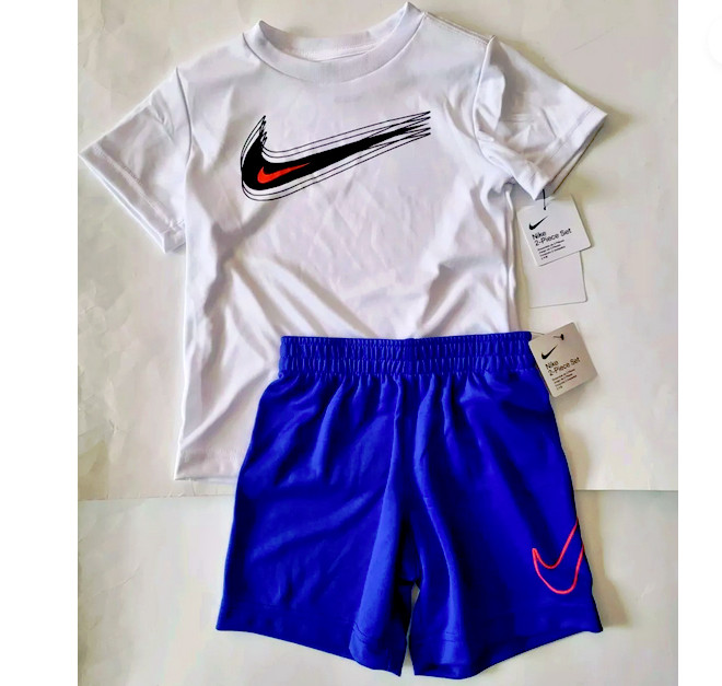 Nike Toddler Boys 2-Piece Shorts Set T-shirt Size 18M 2T 3T 4T 6 Nike 2pc Set