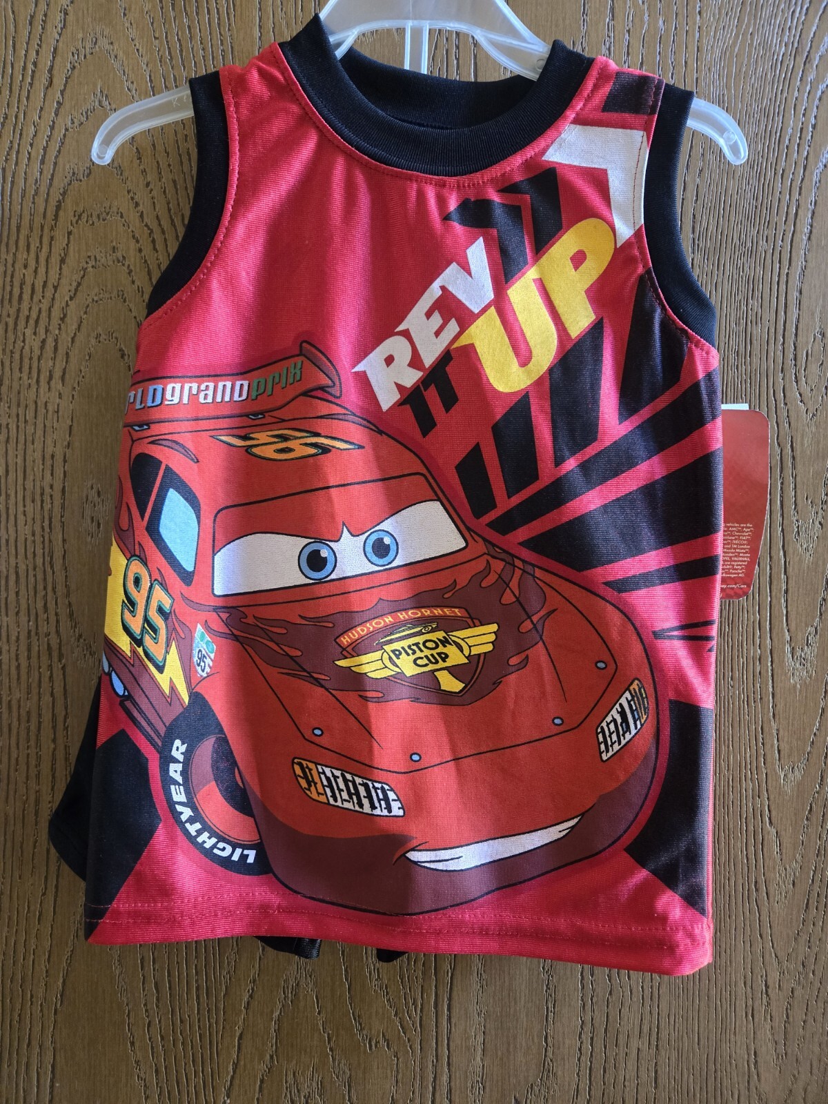 NWT Size 24M/2T Disney Pixar Cars Lightning McQueen red 2 pc outfit shorts READ