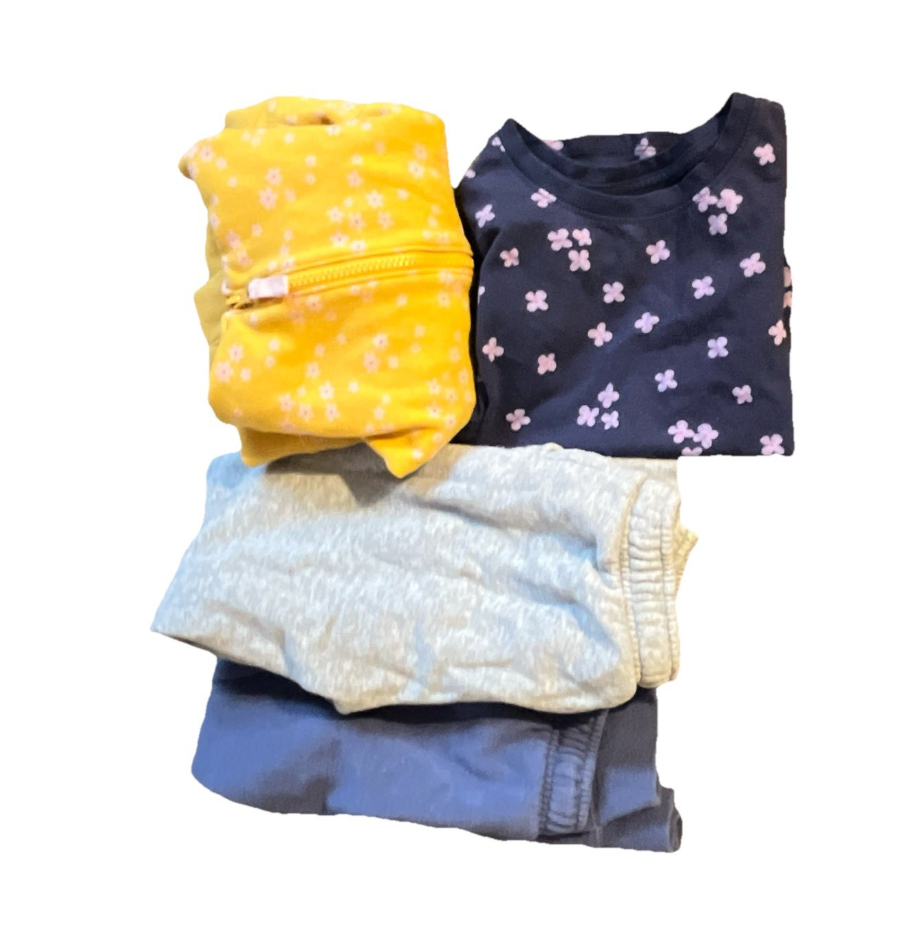 Cat & Jack Girls 5T 4-Piece Outfit Set Sweatpants Jacket Zip T-shirt Multicolor