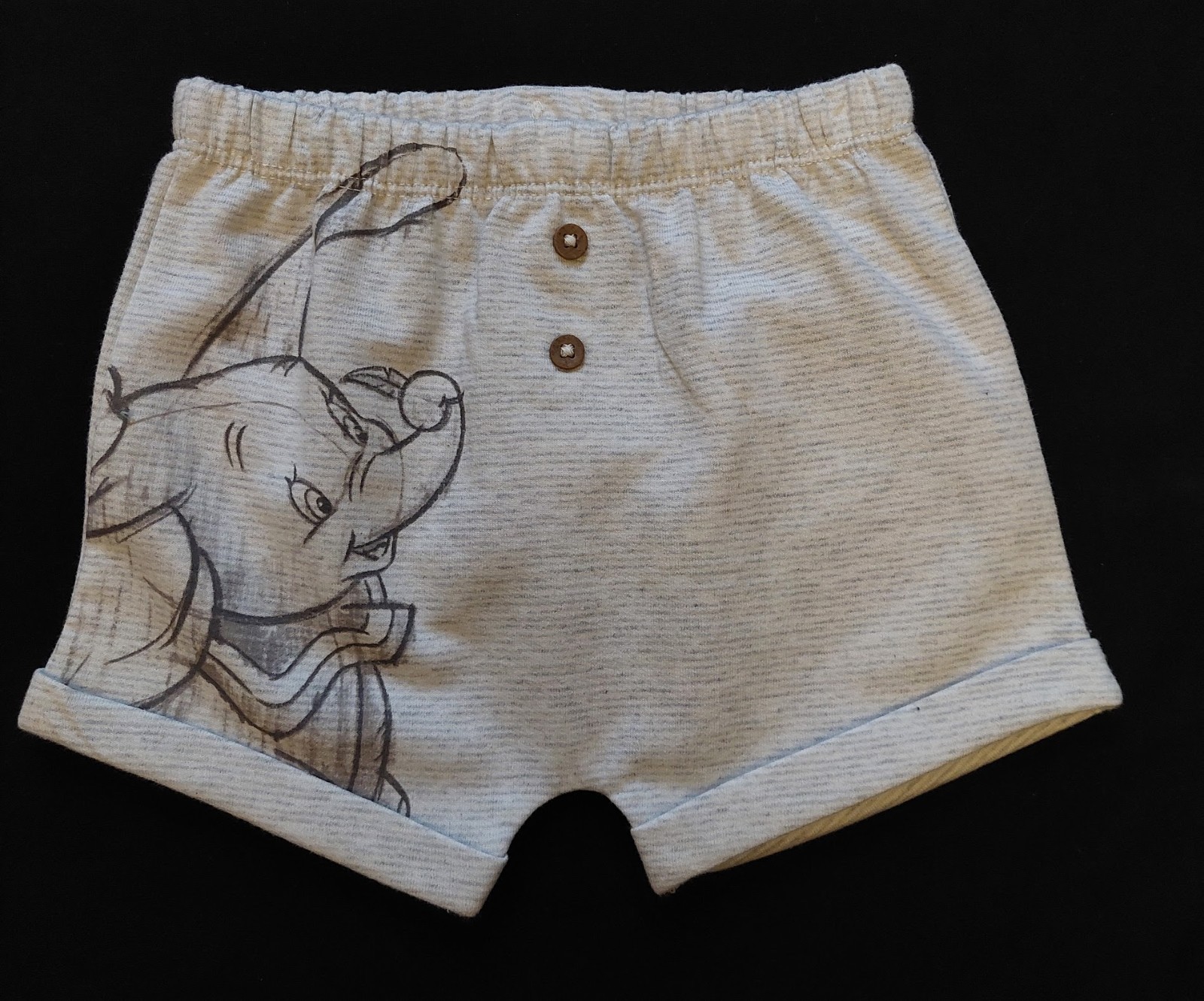 Baby Boys Disney Dumbo Striped Grey Shorts & Top Set 3/6 Months