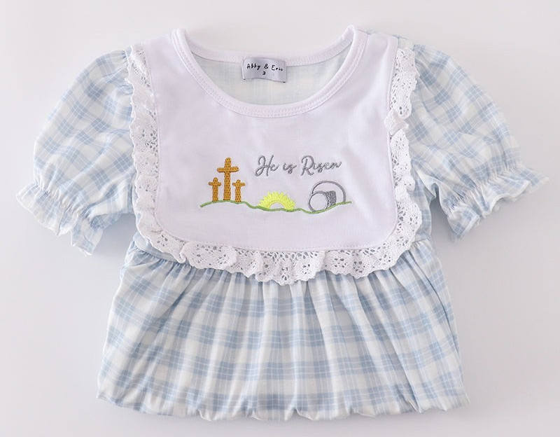 Honeydew : Toddler Girl Plaid Easter 2 Piece Short Set “HE IS RISEN” Size 4 NEW