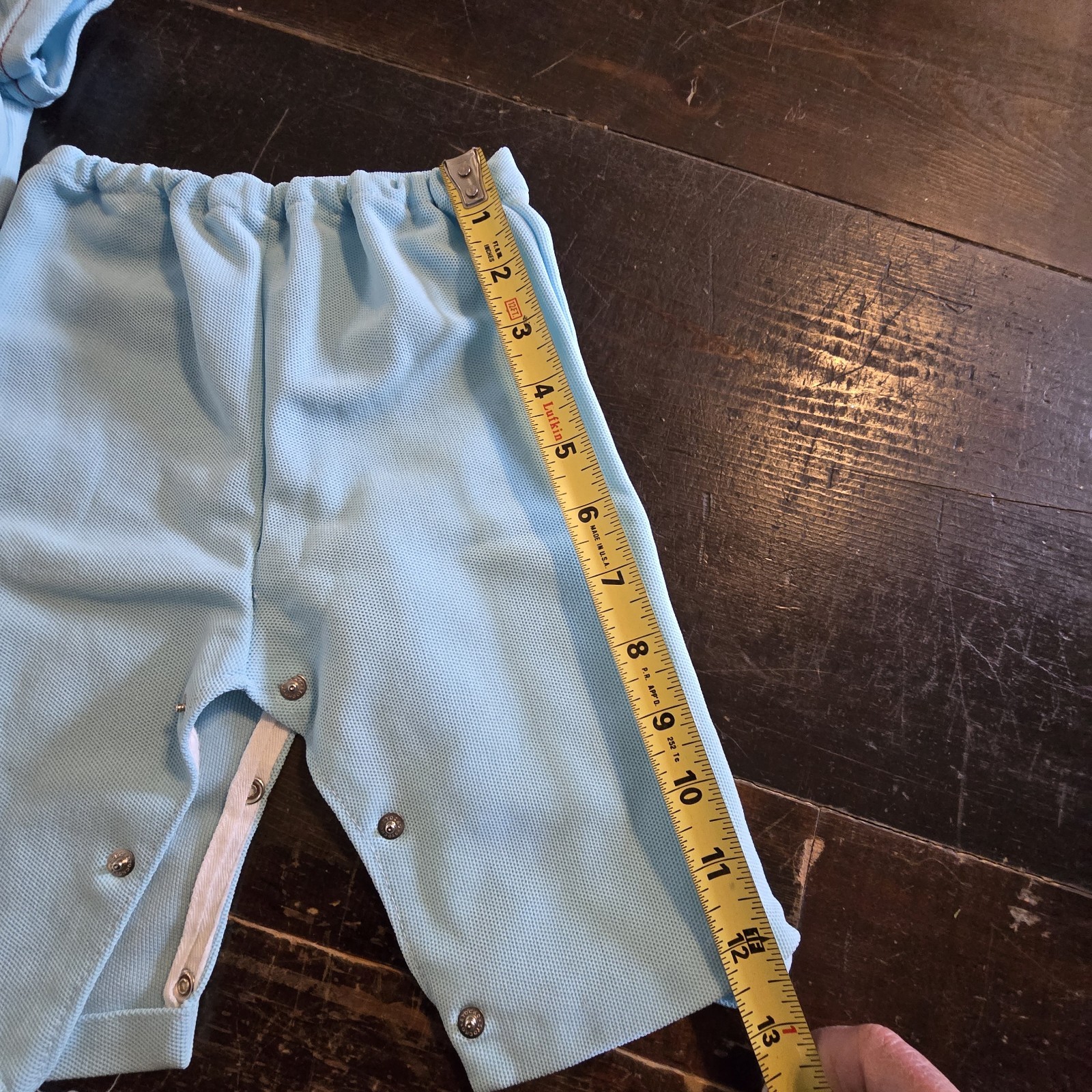 Vintage 70s 80s Baby Outfit Pants Shirt Blue Red 6-9 Months? Cabin Scene Snaps