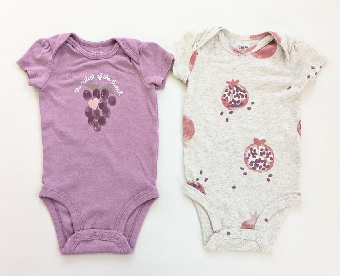 Lot Of 5 Carters Cat & Jack 0-3M Baby Girls Summer Clothes Pink Lilac White
