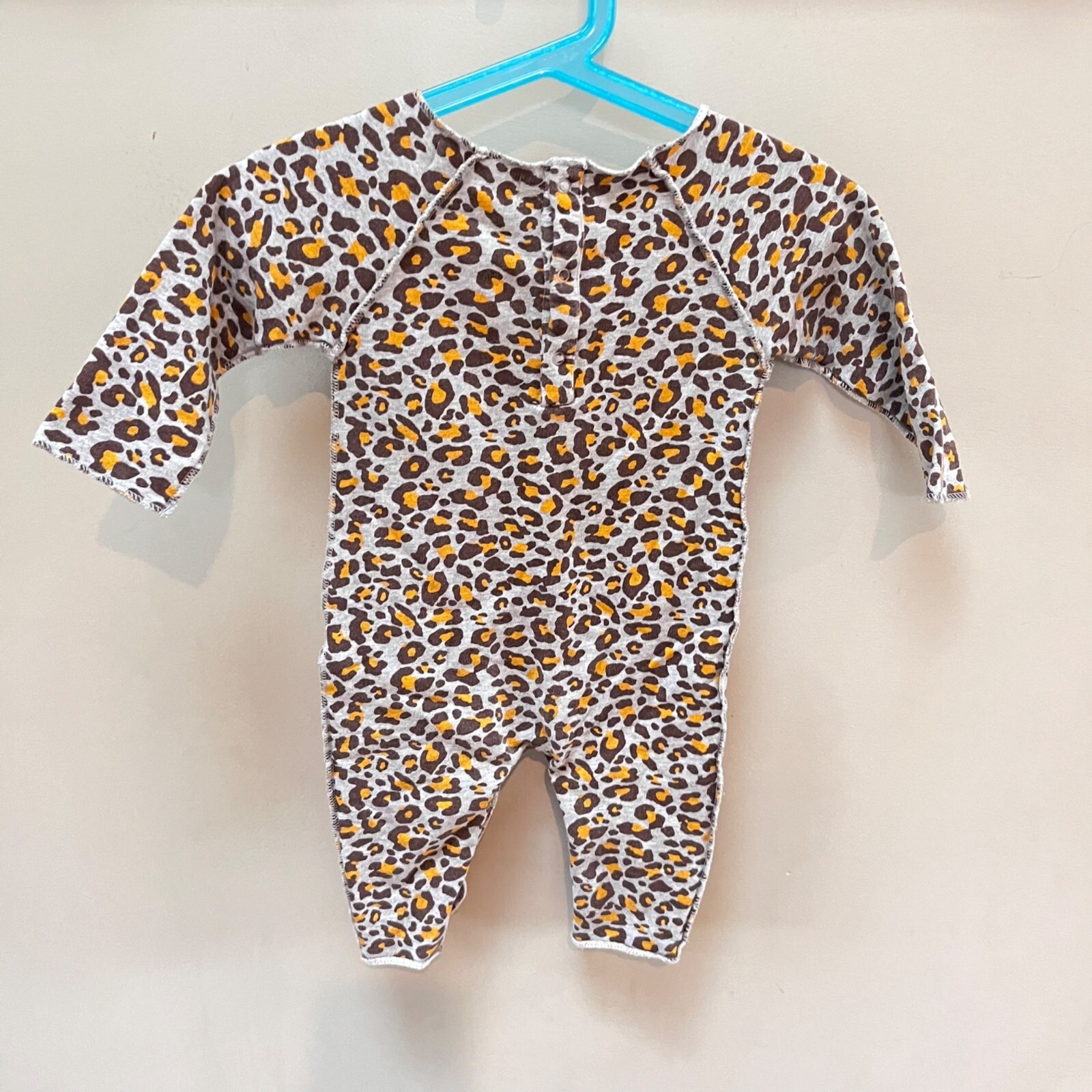 Leopard Print Baby Romper 6-9M Organic Cotton & Spandex Blend By Monica + Andy