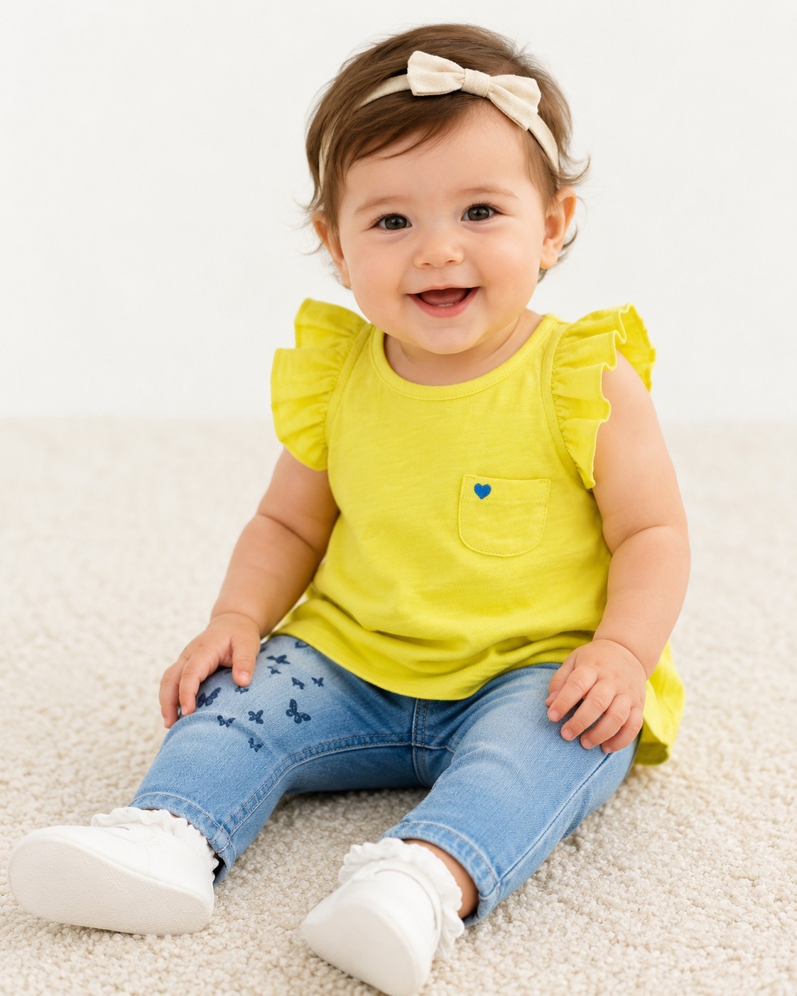 OshKosh B’gosh Baby Girls’ 2-Piece Tunic Top & Butterfly Jeans Set 9 Months