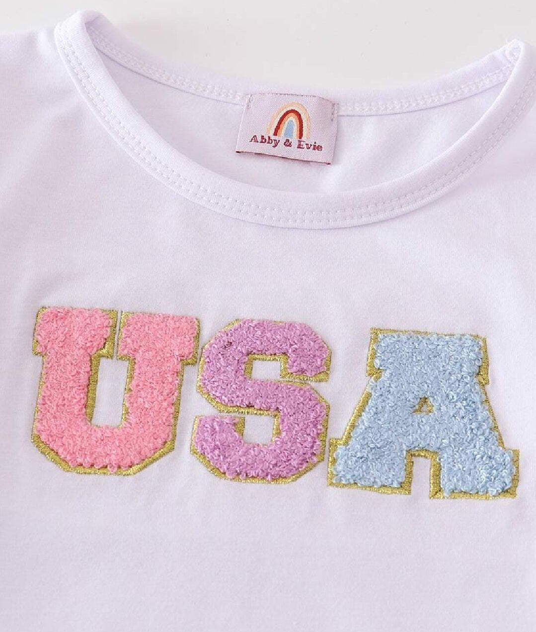 Girl’s Boutique Patriotic Pink Sequin USA French Knot Dress Skort 2 Piece Set 4t