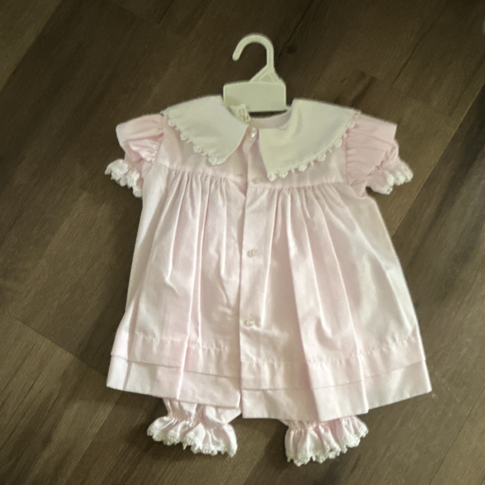 Bryan Girls Pink Ruffle Cotton 2 Piece Outfit Set Short Sleeve Size 18 Mo