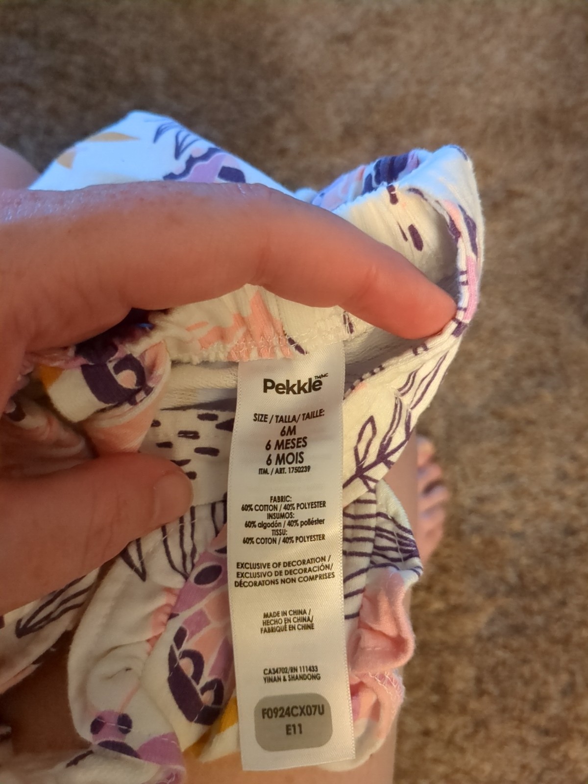 Pekkle Baby Girl 6 Months 2 Overalls Romper Floral