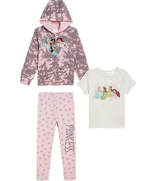 NEW! GIRLS DISNEY CHARACTER 3 PIECE SET! HOODIE,TEE & LEGGING! VARIETY OF STYLES