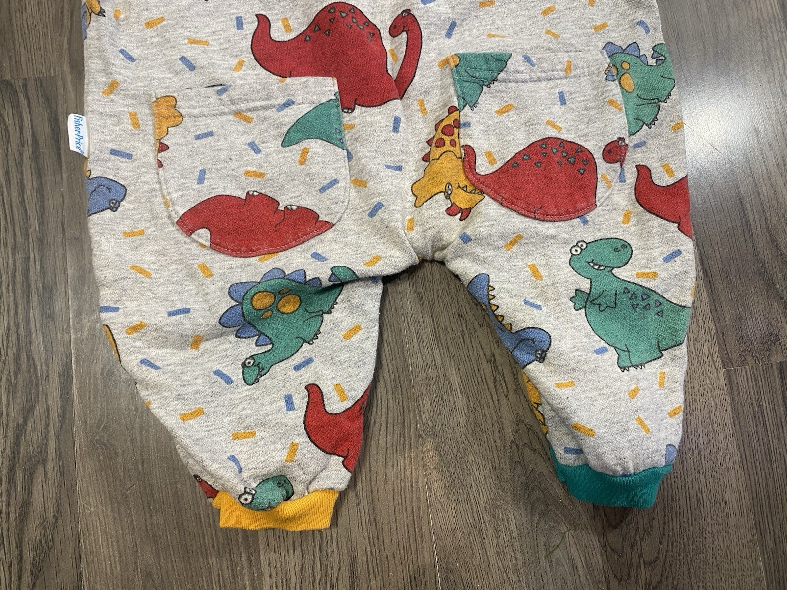 Vintage Fisher Price Dino Warm Winter Baby Romper Outfit Size 12 Months