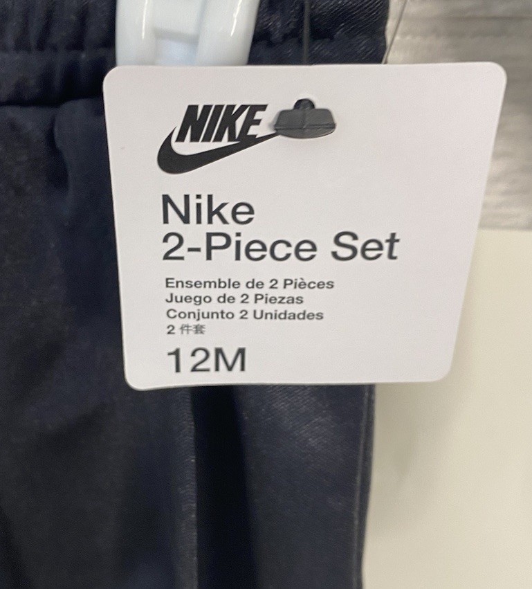 Nike Baby Girls 2 Piece Set Black Skort Gray Sweatshirt Snap Front Size 12M NEW