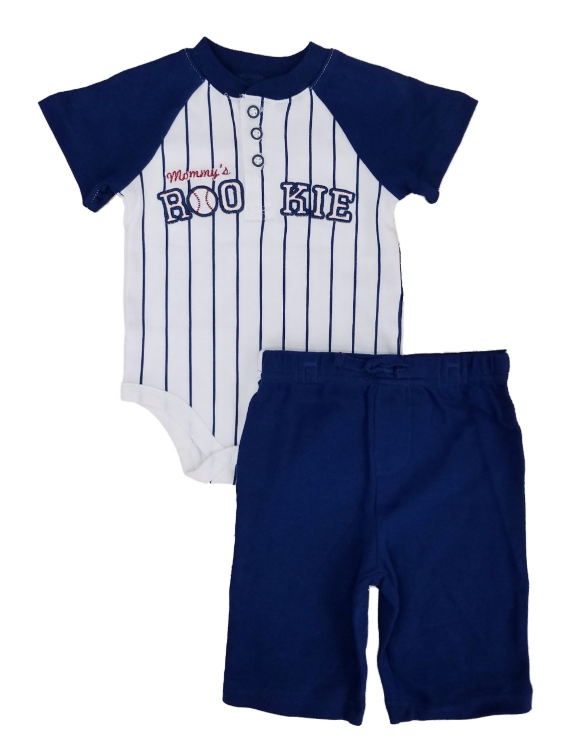 Little Wonders Infant Boys 2-Piece Mommy’s Rookie Baseball Bodysuit & Pants Set