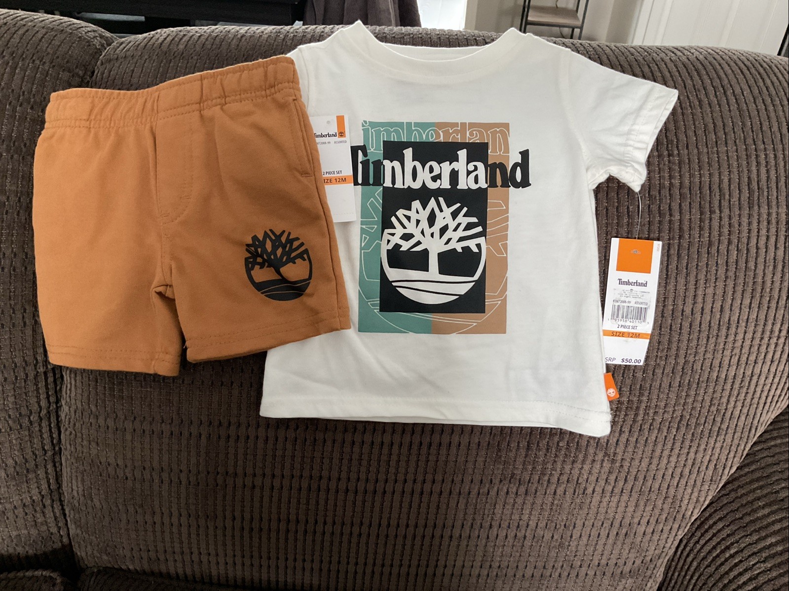 Timberland Baby Boys T-Shirt and Shorts Set Logo Multi-color NWT